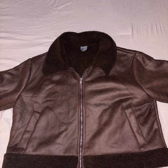 ARULA Brown Leather Jacket - Picture 2 of 3